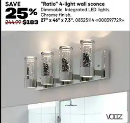 RONA Ratio 4-light wall sconce 27 x 46 x 7.3 offer