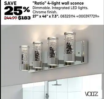 RONA Ratio 4-light wall sconce 27 x 46 x 7.3 offer
