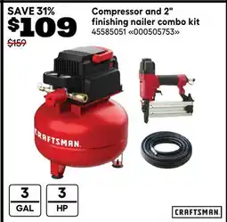 RONA Craftsman Compressor and 2 finishing nailer combo kit offer
