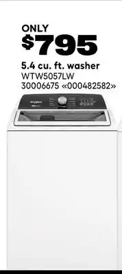 RONA WHIRLPOOL 5.4 cu. ft. washer offer