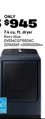 RONA 7.4 cu. ft. dryer offer