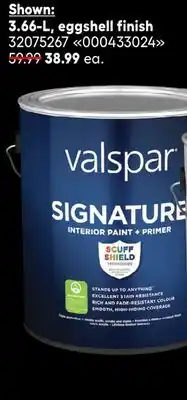 RONA VALSPAR 3.66-L, eggshell finish offer