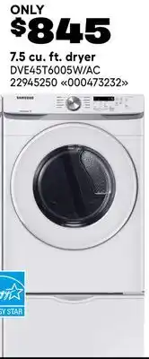 RONA SAMSUNG 7.5 cu. ft. dryer offer