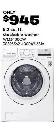 RONA LG 5.2 cu. ft. stackable washer offer