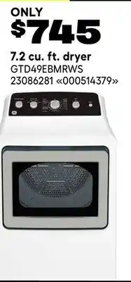 RONA 7.2 cu. ft. dryer GE offer