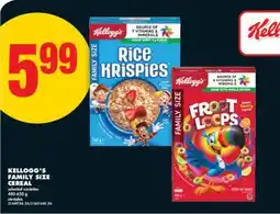 No Frills KELLOGG'S FAMILY SIZE CEREAL, 480-650 g offer
