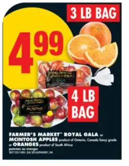 No Frills FARMER'S MARKET ROYAL GALA or MCINTOSH APPLES or ORANGES offer