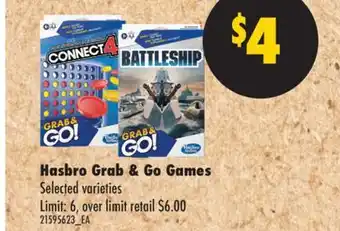 No Frills HASHBRO GRAB & GO GAMES offer