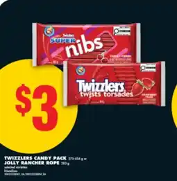 No Frills TWIZZLERS CANDY PACK, 375-454 g or JOLLY RANCHER ROPE, 283 g offer