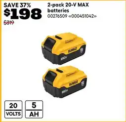 RONA DEWALT 2-pack 20-V MAX batteries offer