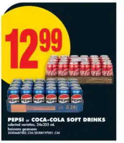 No Frills PEPSI or COCA-COLA SOFT DRINKS, 24x355 mL offer
