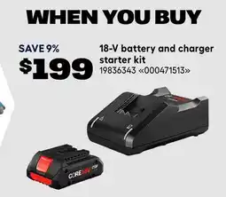 RONA BOSCH 18-V battery and charger starter kit offer