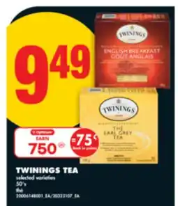 No Frills TWININGS TEA, 50'S offer
