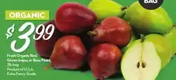 Longo's Fresh Organic Red, Green Anjou, or Bosc Pears offer