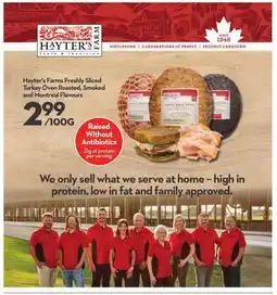 Longo's Hayter's Farms Freshly Sliced Turkey Oven Roasted, Smoked and Montreal Flavours offer