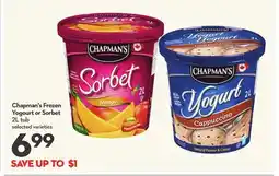 Longo's Chapman's Frozen Yogourt or Sorbet offer