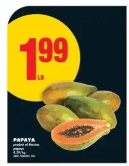 No Frills PAPAYA offer