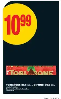 No Frills TOBLERONE BAR, 360 g or GIFTING BOX, 200 g offer