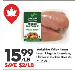 Longo's Yorkshire Valley Farms Fresh Organic Boneless, Skinless Chicken Breasts offer