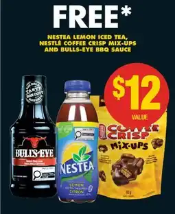 No Frills NESTEA LEMON ICED TEA, NESTLÉ COFFEE CRISP MIX-UPS AND BULLS-EYE BBQ SAUCE offer