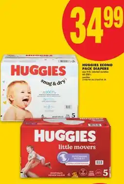 No Frills HUGGIES ECONO PACK DIAPERS, 60-208's offer