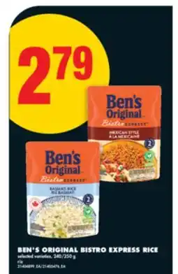 No Frills BEN'S ORIGINAL BISTRO EXPRESS RICE, 240/250 g offer