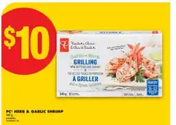 No Frills PC HERB & GARLIC SHRIMP, 340 g offer