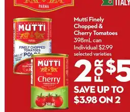 Longo's Mutti Finely Chopped & Cherry Tomatoes offer
