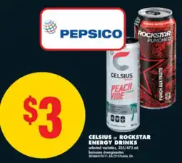 No Frills CELSIUS or ROCKSTAR ENERGY DRINKS, 355/473 mL offer