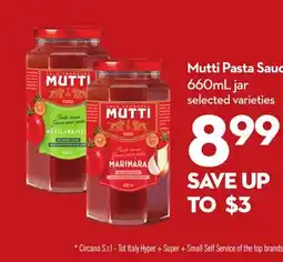 Longo's Mutti Pasta Sauce offer