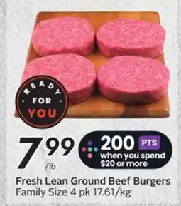 Sobeys Fresh Lean Ground Beef Burgers offer