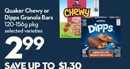 Longo's Quaker Chewy or Dipps Granola Bars offer