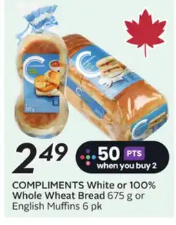Sobeys COMPLIMENTS White or 100% Whole Wheat Bread offer