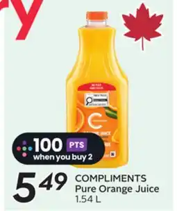 Sobeys COMPLIMENTS Pure Orange Juice offer