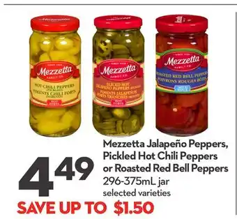 Longo's Mezzetta Jalapeño Peppers, Pickled Hot Chili Peppers or Roasted Red Bell Peppers offer