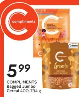 Sobeys COMPLIMENTS Bagged Jumbo Cereal offer