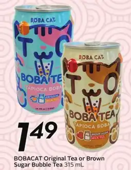 Sobeys BOBACAT Original Tea or Brown Sugar Bubble Tea offer