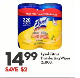 Longo's Lysol Citrus Disinfecting Wipes offer