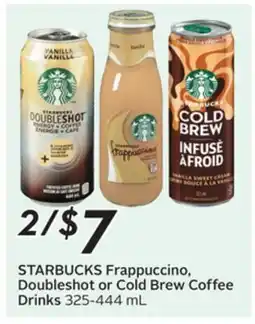 Sobeys STARBUCKS Frappuccino, Doubleshot or Cold Brew Coffee Drinks offer
