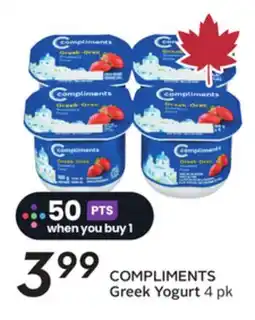 Sobeys COMPLIMENTS Greek Yogurt offer