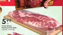 Sobeys Fresh Whole Skinless Pork Belly offer