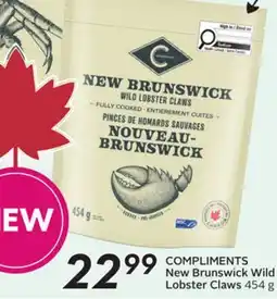 Sobeys COMPLIMENTS New Brunswick Wild Lobster Claws offer