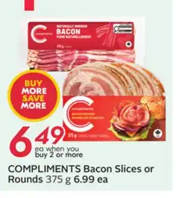 Sobeys COMPLIMENTS Bacon Slices or Rounds offer