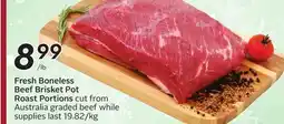 Sobeys Fresh Boneless Beef Brisket Pot Roast Portions offer