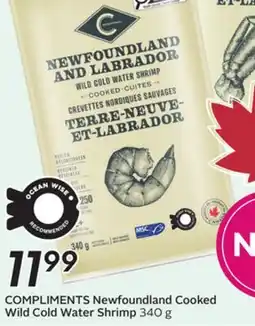 Sobeys COMPLIMENTS Newfoundland Cooked Wild Cold Water Shrimp offer