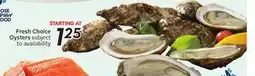Sobeys Fresh Choice Oysters offer