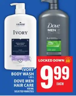 Food Basics IVORY BODY WASH OR DOVE MEN HAIR CARE offer