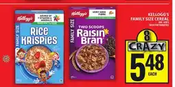 Food Basics KELLOGG'S FAMILY SIZE CEREAL offer