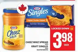 Food Basics CHEEZ WHIZ SPREAD, KRAFT SINGLES offer