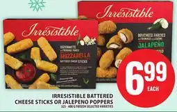 Food Basics IRRESISTIBLE BATTERED CHEESE STICKS OR JALEPENO POPPERS offer